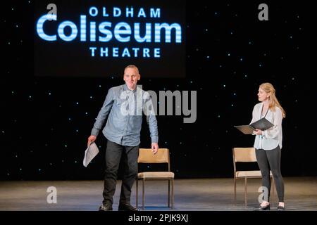 Oldham Coliseum Theatre final show - 31st March 2023.  Actor Christopher Eccleston. Stock Photo