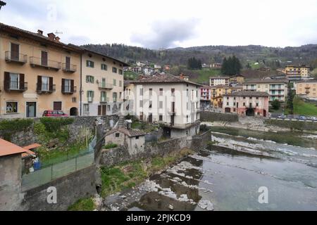 San Giovanni Bianco, little town in Val Brembana valley, Bergamo, Lombardy, Italy Stock Photo