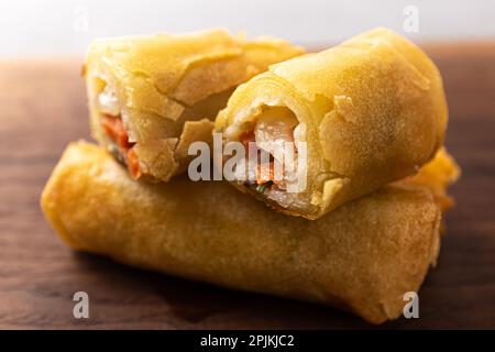 Crispy Spring Rolls with Vegetables Stock Photo