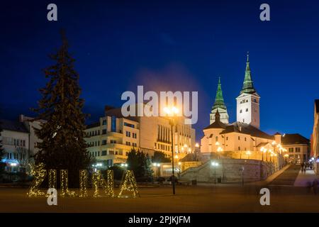 Cathedral of Holy Trinity on Andrej Hlinka square in Zilina, Slovakia Stock Photo