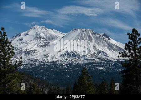 Glacier on Mt. Shasta has almost disappeared. Stock Photo