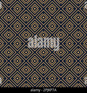 Abstract geometric golden background seamless pattern in contour style Stock Vector