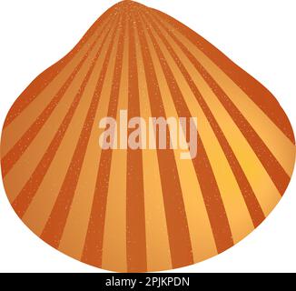 Golden seashell sprinkled with sequins. Isolated vector illustration Stock Vector