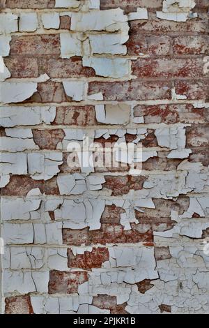 USA, Washington State, Oaksdale. Eastern Washington old painted brick wall Stock Photo