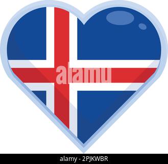 Love heart iceland icon cartoon vector. Travel city. Island trip Stock Vector
