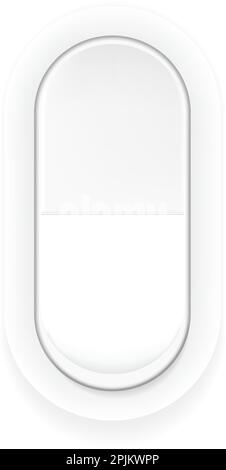 Realistic switch button in white color. Applicable as part of user interface design. Isolated background. Vector illustration. Stock Vector