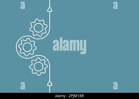 Gear cog, cogwheels demonstrate business process. 3 cogwheels template for infographics. Three wheels generate ideas for business. Progress, process, Stock Vector