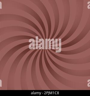 Chocolate or coffee twisted dark spiral background. Abstract chocolate stripes. Dark coffee colors. Flat vector illustration Stock Vector
