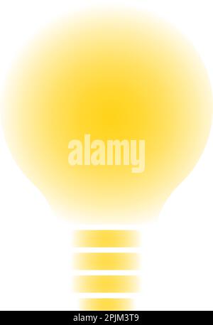 Yellow lamp icon on white isolated background. Light bulb symbol with blurry borders. Electric energy symbol with yellow light inside. Idea, creativit Stock Vector