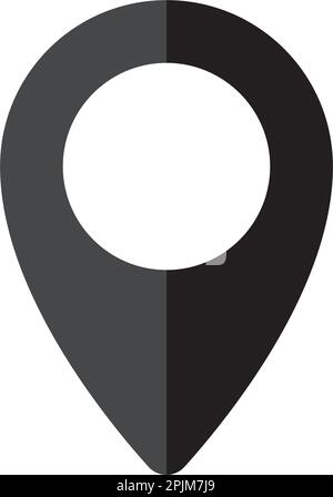 Pin navigation icon. Map pin symbol, sign. Map location pointer symbol. Vector illustration Stock Vector