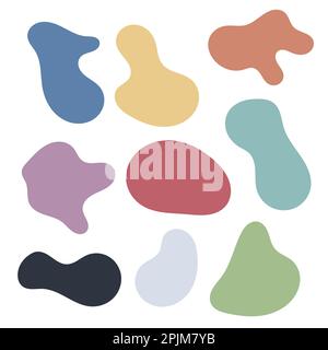 Modern abstract vector element set. Flat blobs liquid splash with various colors. Modern vector template, Template for the design of a logo. Stock Vector