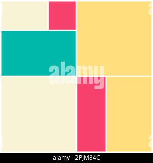 Photo collage background. Photo collage template, pattern with colored background. Applicable for frame, poster or gallery design. Stock Vector