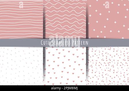 Set of seamless patterns. Vector illustration Stock Vector