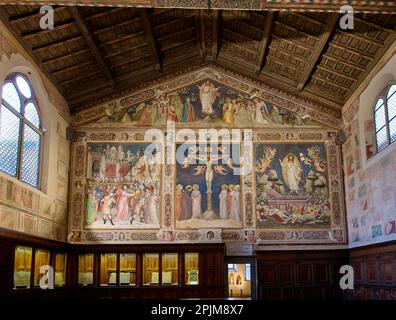 wall painting  in sacristy , interior shot of Santa Croce, Basilica di Santa Croce di Firenze, Piazza di Santa Croce, Florence, Tuscany, Italy Stock Photo