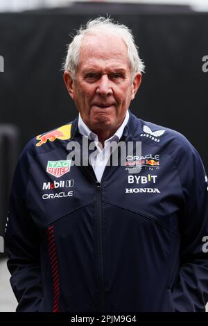 MELBOURNE, AUSTRALIA - APRIL 01: Oracle Red Bull Racing advisor Helmut Marko at the 2023 Australian Formula 1 Grand Prix on 1st April 2023 Stock Photo