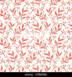 seamless orange leaves wallpaper pattern on white background Stock Vector