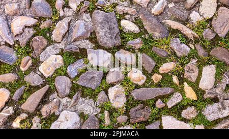 Seciato: ancient medieval road stone pavement. Italy Stock Photo