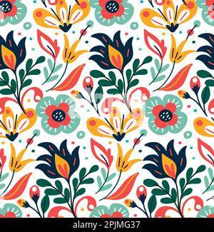 seamless floral pattern, vector illustration Stock Vector