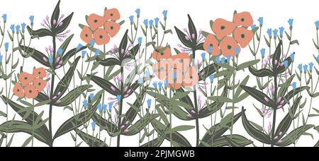 seamless floral border in vintage style Stock Vector