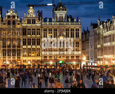 Guild houses, or guildhalls, on the Grand-Place central square in Brussels, Belgium. Stock Photo