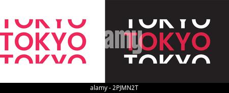 Tokyo word typography in minimal style. Tokyo text for tee or banner. Modern trendy typography design for apparel, t shirt print, design. Stock Vector