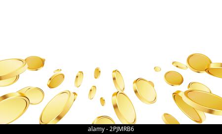 Golden coins explosion. Casino jackpot or win concept. Gold coins on black background. Applicable for gaming, gambling fortune, jackpot illustration. Stock Vector