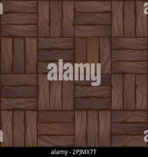 Cartoon wood texture seamless vector pattern background for games, animations, interior design. Stock Vector