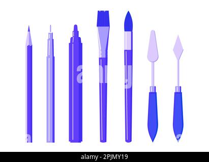 Premium Vector  Hand drawn set of artist tools doodle art supplies in  sketch style easel brushes paint pencils