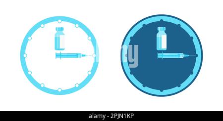 2021 year logo as vaccination campaign illustration. Antiviral covid 19 vaccine Bottle. Covid or coronavirus vaccination concept in 2021 year. Vaccine Stock Vector