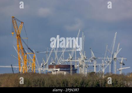 Hinkley point C under construction Stock Photo