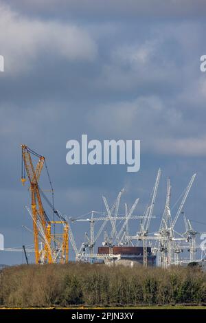 Hinkley point C under construction Stock Photo