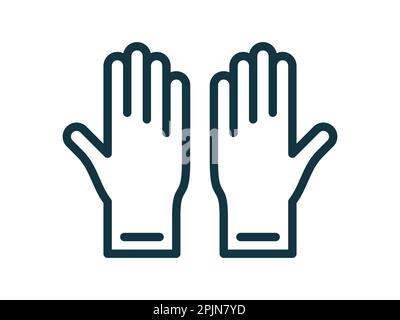 Pair of gloves line icons. Two gloves - left and right. Medical equipment sign. Hand symbol. Vector illustration. Stock Vector