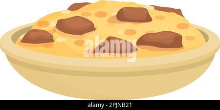 Pilaf meat icon cartoon vector. Dish rice. Armenian food Stock Vector