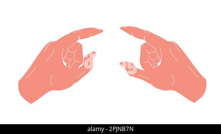 Pointing hand symbol. Hand pointing by forefinger or index finger. Flat style illustration on isolated background. Vector illustration Stock Vector