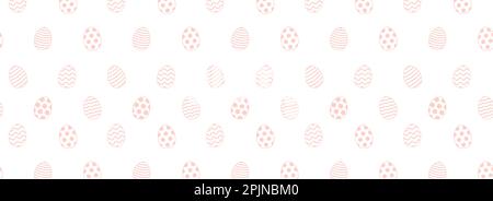 Easter seamless pattern. Eggs with patterns like stripes, polka dot, flowers. Pink easter pattern or background. Vector illustration Stock Vector