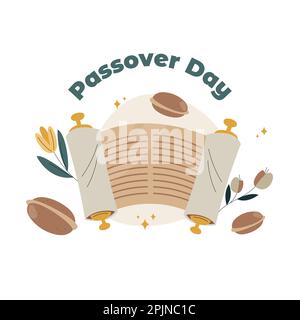 Passover greeting card set. Lets Celebrate Seder Pesach invitation, greeting card template or holiday flyer. Happy Passover Background. Vector illustr Stock Vector