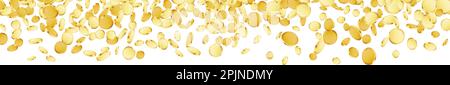 Falling coins background. Casino jackpot or win concept. Cash fall, coins rain on white isolated background. Golden money falling. Vector illustration Stock Vector