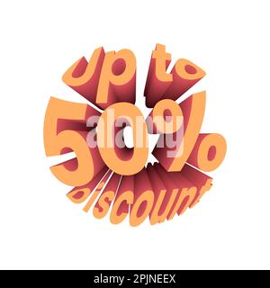 Sale up to 50 % discount banner. Sale promotion text. Advertising banner. Typography banner, text. Retro style design typography. Vector illustration Stock Vector