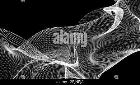Black and white Abstract Trapcode Form digital particle wave and lights ...