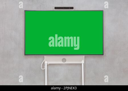 New modern digital presentation screen with camera on top and chromakey copy space Stock Photo