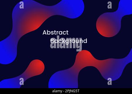 Abstract background with 3d fluid shapes like balls and metaballs. Fluorescent, glow or luminous liquid shapes on blue background. Trendy abstract bac Stock Vector