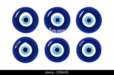 Glass islamic, arabian or turkish, greek amulet. Turkish amulet. Fatima eye. Glass nazar. Vector illustration Stock Vector