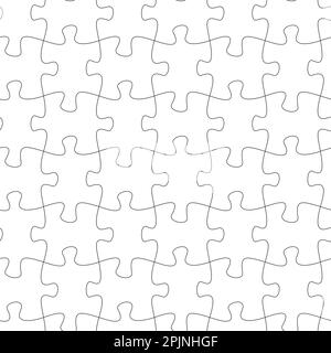 Jigsaw puzzle seamless background. Mosaic of white puzzle pieces with ...