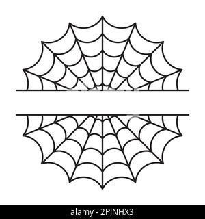 Spider web, Spider web split name frame, corner spider web, Halloween, Halloween cut file, Spiderweb Stock Vector