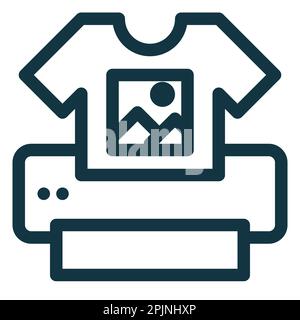 Print on t-shirt icon. Print on demand service icon. Tee print. Vector illustration Stock Vector