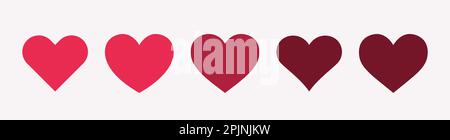 Heart shape symbol, love signs. Valentine heart symbols. Red heart icons. Vector illustration Stock Vector
