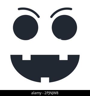 Halloween monster face. Halloween sticker. Monster face like halloween pumpkin, skull, vampire. Horror icons. Vector illustration Stock Vector