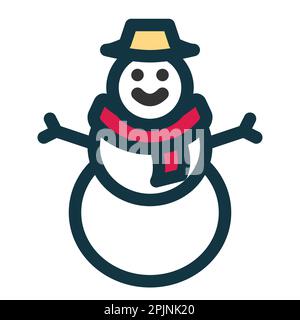 Snowman icon. Line icon. Vector illustration Stock Vector