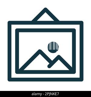 Wall art icon, photo frame icon hanging on the wall icon. Picture symbol. Vector illustration Stock Vector