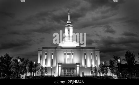 Pocatello Idaho LDS Temple building Mormon Church of Jesus Christ sacred religious religion building Stock Photo